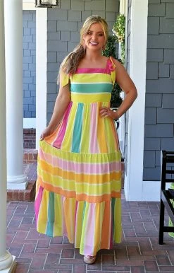 Flying Tomato - ID18664-PP - 7222 DRESSES Fancy You Print Maxi Dress - Multi