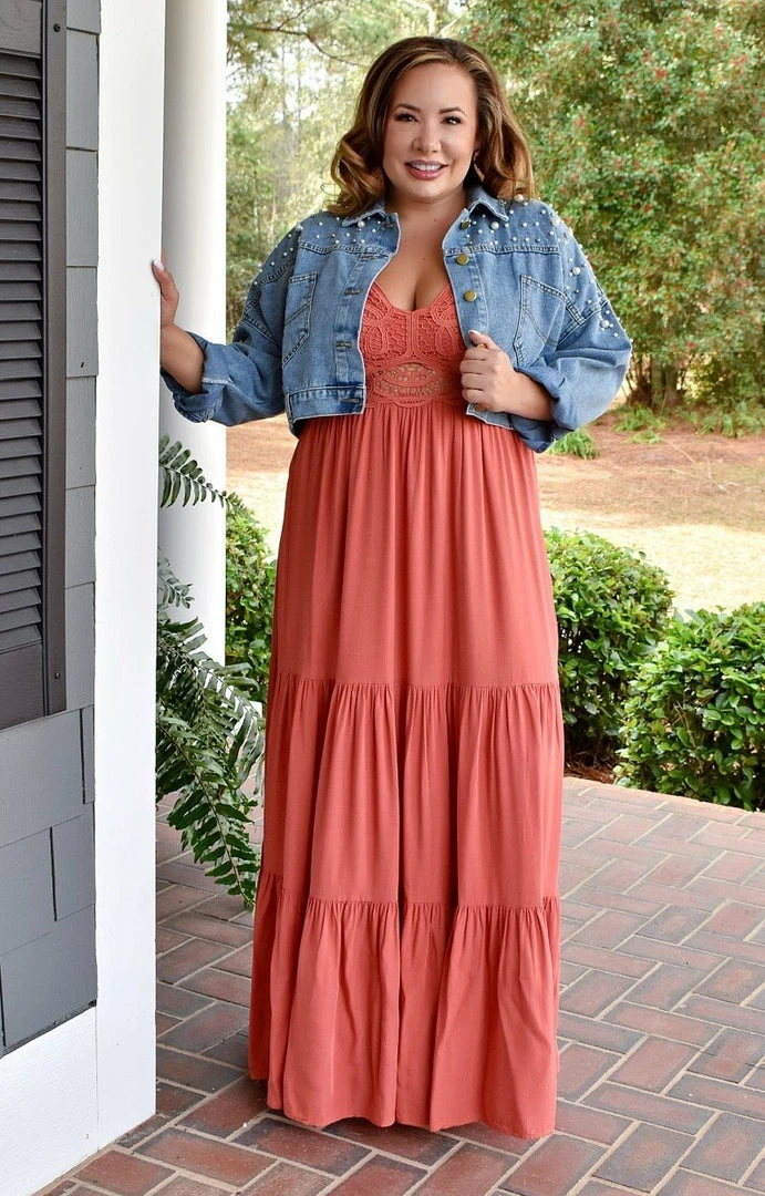 Main Strip - LD51558 - 1422 Dying To Know Lace Maxi Dress - Terracotta DRESSES 4 Main Strip - LD51558 - 1422 Dying To Know Lace Maxi Dress - Terracotta DRESSES