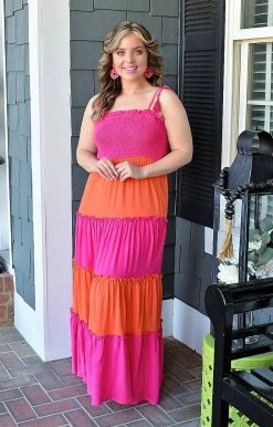 Main Strip - LD51629 - 3522 DRESSES Take Your Chances Colorblock Maxi Dress
