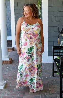 Andree - 94031-2 - 32222 Our Secret Place Print Maxi Dress - Ivory/Multi