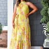 Flying Tomato - ID18610-PP - 32822 At The Moment Floral Maxi Dress - Yellow