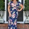 Chris & Carol - 211040D - 42822 So Into You Floral Maxi Dress - Navy