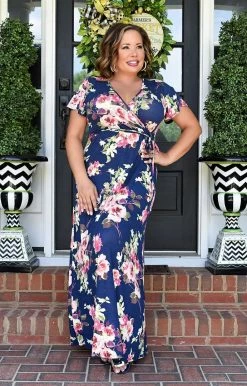 Chris & Carol - 211040D - 42822 So Into You Floral Maxi Dress - Navy