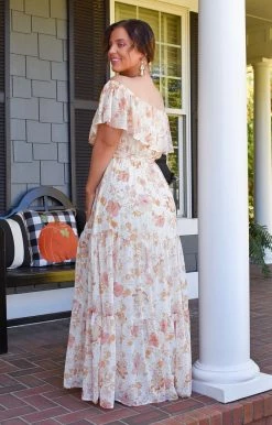 Flying Tomato - LD1360 - 102921 Instant Attraction Floral Maxi Dress - Cream/Rust DRESSES 6 Flying Tomato - LD1360 - 102921 Instant Attraction Floral Maxi Dress - Cream/Rust DRESSES