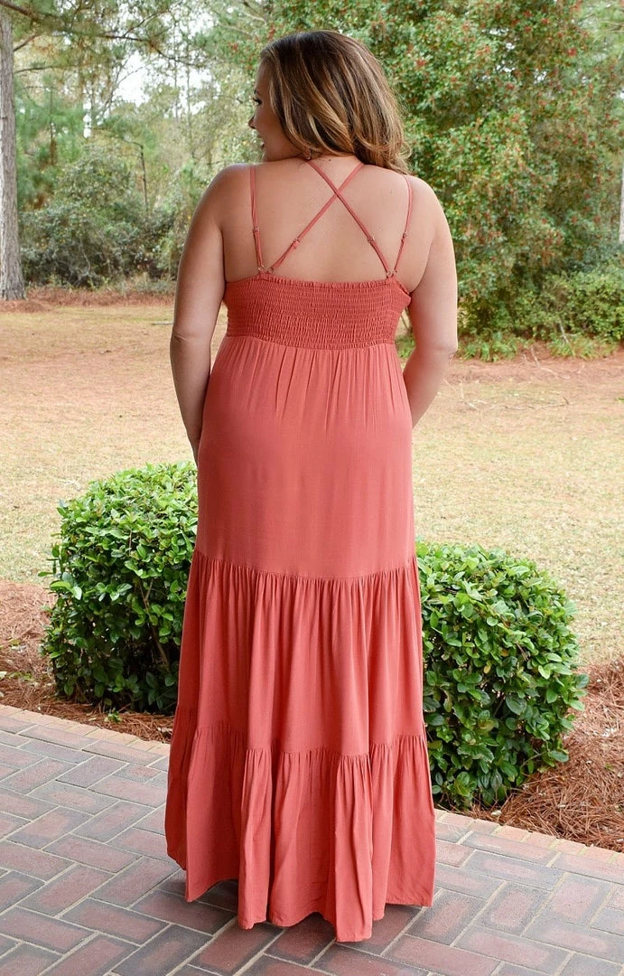 Main Strip - LD51558 - 1422 Dying To Know Lace Maxi Dress - Terracotta DRESSES 2 Main Strip - LD51558 - 1422 Dying To Know Lace Maxi Dress - Terracotta DRESSES