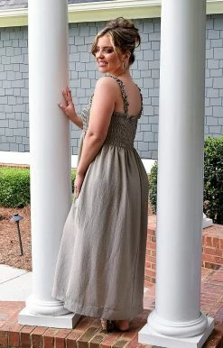 Heimish - WD1003F - 42122 DRESSES Heat Of The Moment Maxi Dress - Light Olive 6 Heimish - WD1003F - 42122 DRESSES Heat Of The Moment Maxi Dress - Light Olive