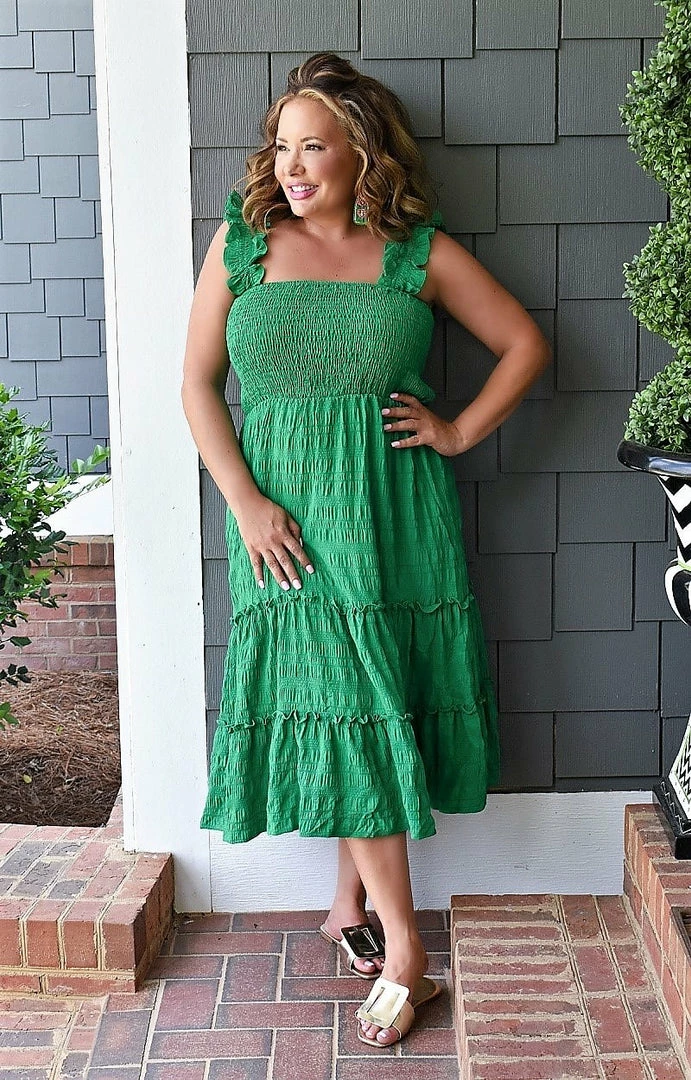 Davi & Dani - DD10600PER - 52122 Living A Dream Dress - Green DRESSES 4 Davi & Dani - DD10600PER - 52122 Living A Dream Dress - Green DRESSES