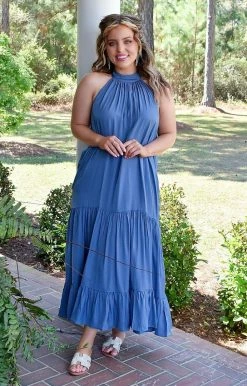 Heimish - BL-WD1073V - 32522 Delicate Touch Maxi Dress - Denim Blue DRESSES 7 Heimish - BL-WD1073V - 32522 Delicate Touch Maxi Dress - Denim Blue DRESSES