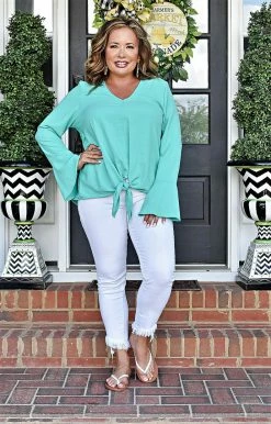 143 Story - TY3669 - 61022 TOPS Don't Get Tied Up Top - Dark Mint 7 143 Story - TY3669 - 61022 TOPS Don't Get Tied Up Top - Dark Mint