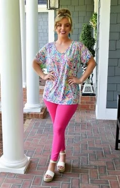 Sew In Love - VT11940-1329B - 5422 Summer Stories Print Top - Mint/Multi TOPS