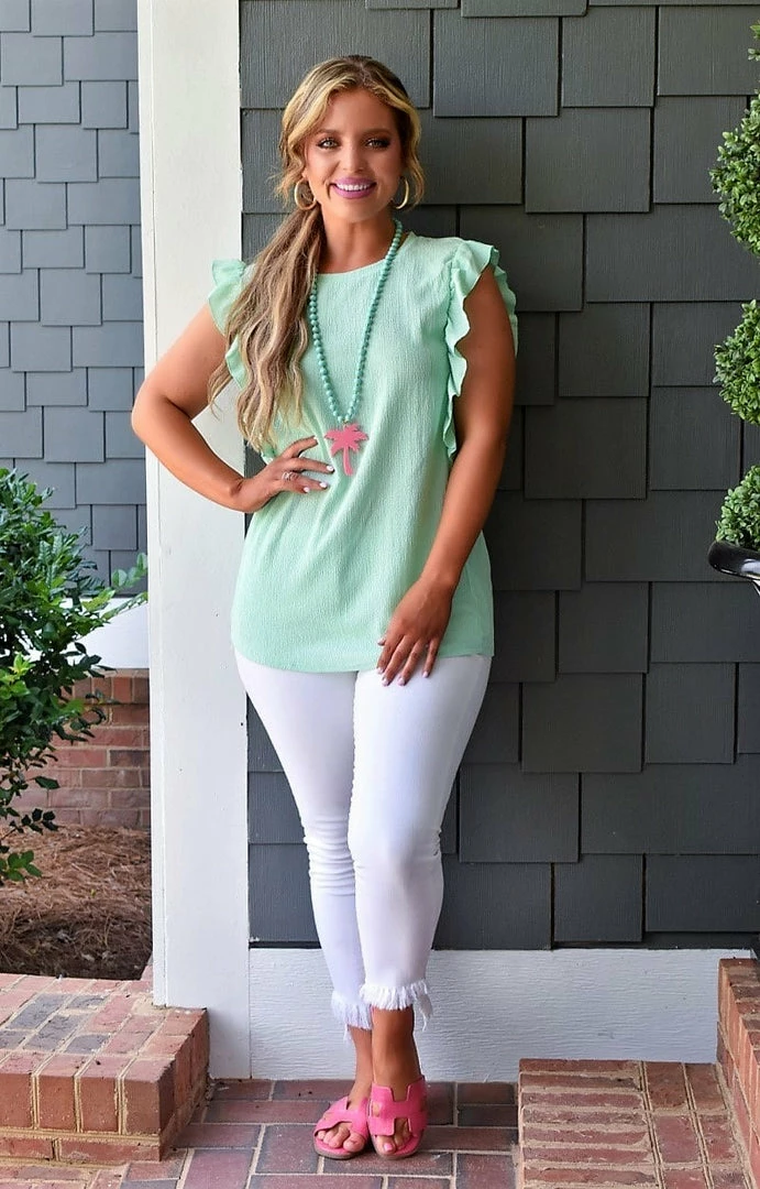 First Love - T11530 - 6622 Flatter Me Top - Mint TOPS 4 First Love - T11530 - 6622 Flatter Me Top - Mint TOPS