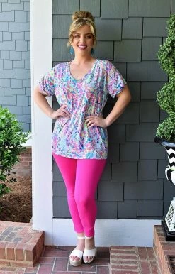 Spin USA - P3102 - 31221 Very Versatile Crop Pants - Hot Pink