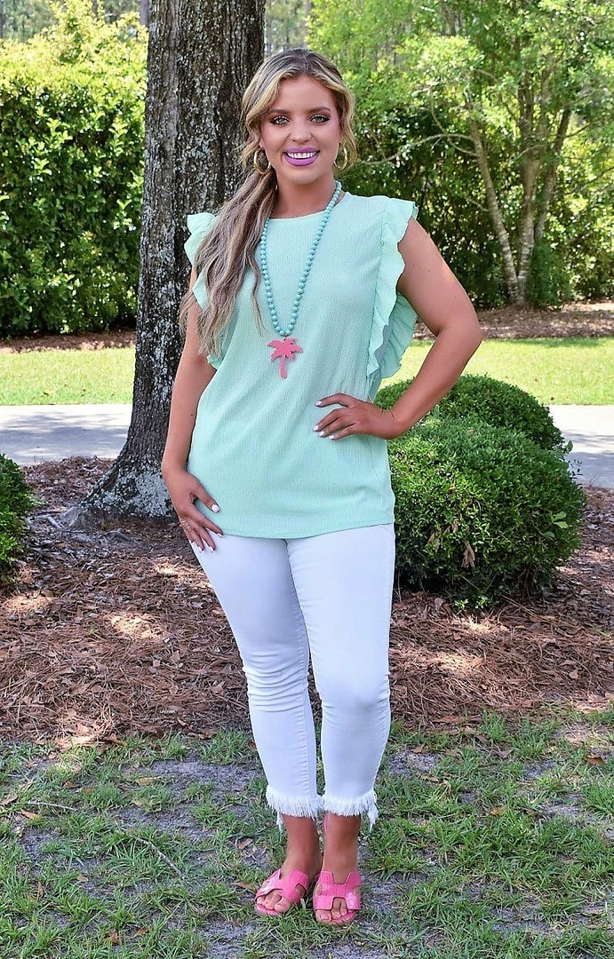 First Love - T11530 - 6622 Flatter Me Top - Mint TOPS 1 First Love - T11530 - 6622 Flatter Me Top - Mint TOPS