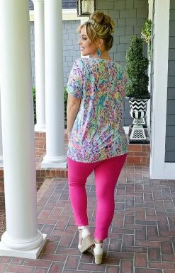 Sew In Love - VT11940-1329B - 5422 Summer Stories Print Top - Mint/Multi TOPS