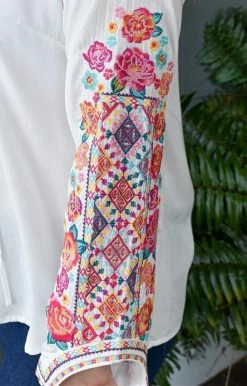 Andree - 18912 - 11622 TOPS Make It Work Embroidered Top - Ivory