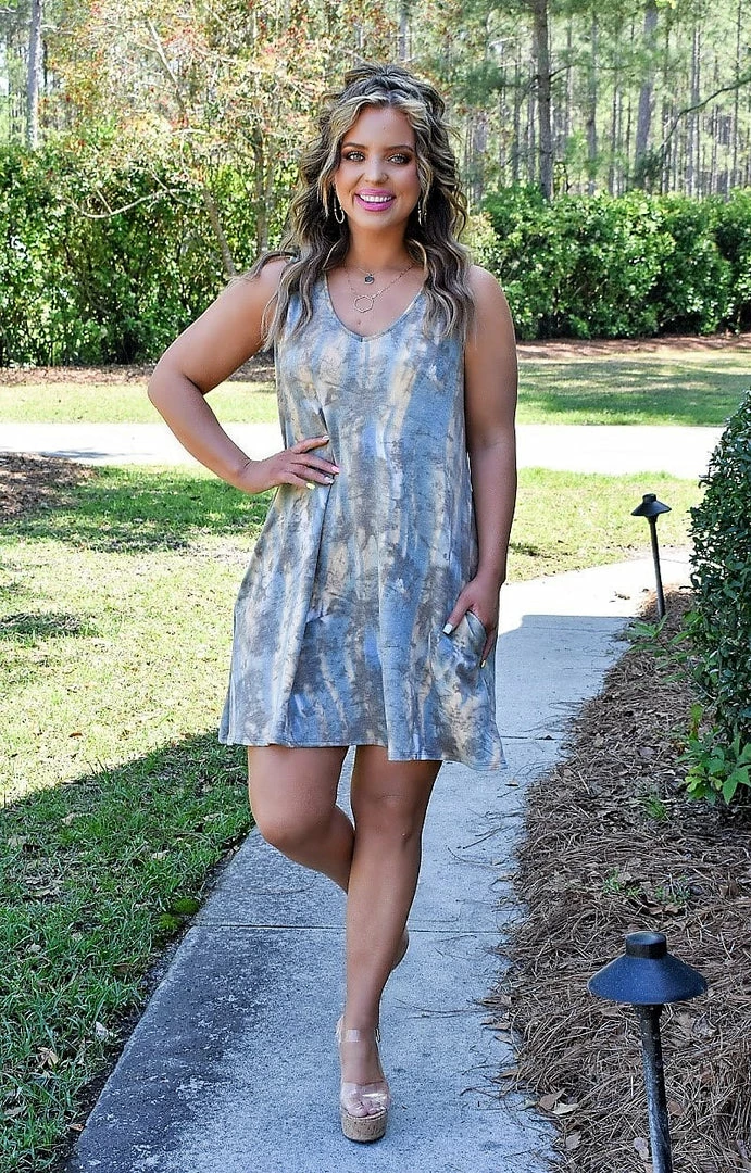 Heimish - BL-SD1243-43 - 4222 DRESSES Crossing Paths Tie Dye Dress 1 Heimish - BL-SD1243-43 - 4222 DRESSES Crossing Paths Tie Dye Dress