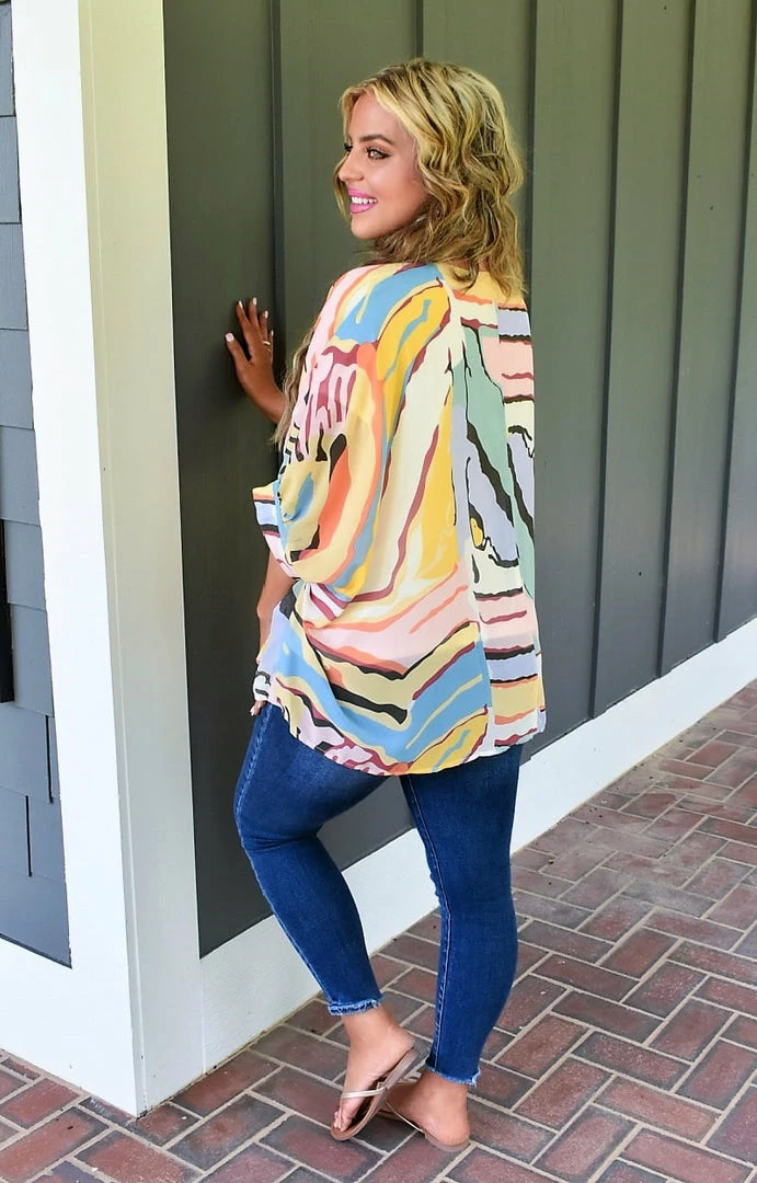 Entro - T18344 - 61722 TOPS Imagine The Possibilities Oversized Print Top - Multi 3 Entro - T18344 - 61722 TOPS Imagine The Possibilities Oversized Print Top - Multi