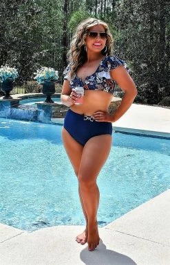 Queen - 122476B - 33022 On A Resort Two Piece Swimsuit - Navy SWIMWEAR