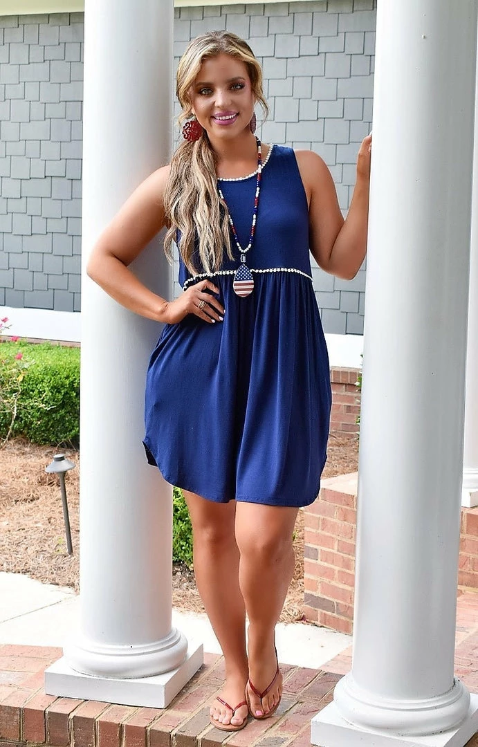Spin USA - D3795 - 6622 Love The Feeling Dress - Navy 2 Spin USA - D3795 - 6622 Love The Feeling Dress - Navy