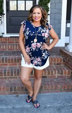 Heimish - BL-ST1596-41 - 32522 TOPS Gentle Blooms Floral Top - Navy 7 Heimish - BL-ST1596-41 - 32522 TOPS Gentle Blooms Floral Top - Navy