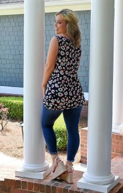 Heimish - ST1088-40 - 72222 TOPS Dare To Be Bold Leopard Top - Navy