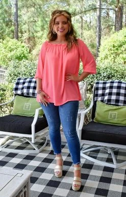 Heimish - BL-ST2220S - 32422 Spotlight On Me Top - Neon Coral