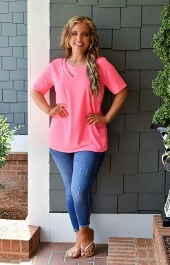 Heimish - BL-ST1879-11 - 42722 Happy To See You Top - Hot Pink TOPS 7 Heimish - BL-ST1879-11 - 42722 Happy To See You Top - Hot Pink TOPS