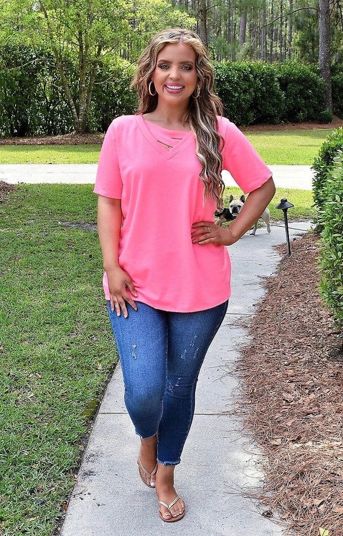 Heimish - BL-ST1879-11 - 42722 Happy To See You Top - Hot Pink TOPS 1 Heimish - BL-ST1879-11 - 42722 Happy To See You Top - Hot Pink TOPS