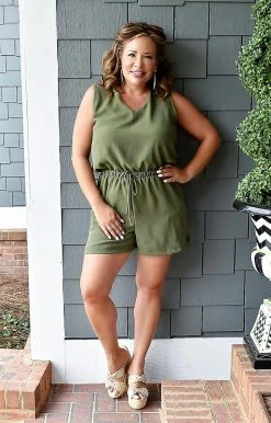 Vision - JP109 - 61622 She's Got The Look Romper - Olive 7 Vision - JP109 - 61622 She's Got The Look Romper - Olive