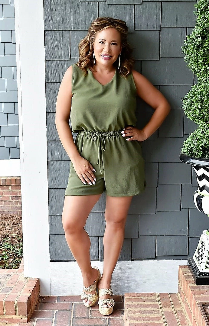 Vision - JP109 - 61622 She's Got The Look Romper - Olive 4 Vision - JP109 - 61622 She's Got The Look Romper - Olive