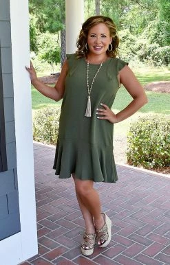 Vision - D993PP - 62122 DRESSES Unlikely Friends Dress - Olive