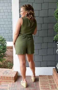 Vision - JP109 - 61622 She's Got The Look Romper - Olive 6 Vision - JP109 - 61622 She's Got The Look Romper - Olive