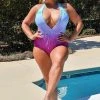 Unique Vintage - CZ070 - 33022 SWIMWEAR Off To Tulum One Piece Ombre Swimsuit