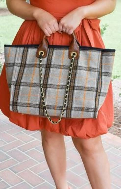 Jen & Co - M2044-PLD.KH - 9121 Accessories Take Me Anywhere Plaid Flannel Bag