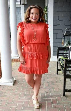TCEC - CD0211 - 31022 Big Ambitions Dress - Coral