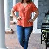 First Love - T11931 - 72022 TOPS Weekend Sun Top - Orange