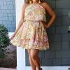 Flying Tomato - ID18892-PP - 7522 DRESSES Something Good Print Dress - Ivory/Multi
