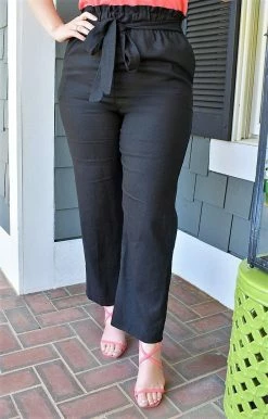 Heimish - BL-SP1109-10 - 42222 BOTTOMS All The Details Linen Pants - Black