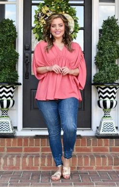 143 Story - TM7516A-PP - 2622 At My Best Top - Rose TOPS