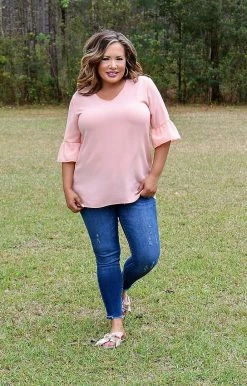 Heimish - BL-ST2306S - 31722 Look Your Way Top - Peach TOPS