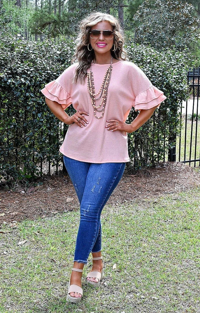 Heimish - BL-ET6656-10 - 32722 TOPS Soulful Looks Top - Peach 2 Heimish - BL-ET6656-10 - 32722 TOPS Soulful Looks Top - Peach