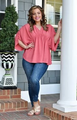 143 Story - TM7516A-PP - 2622 At My Best Top - Rose TOPS