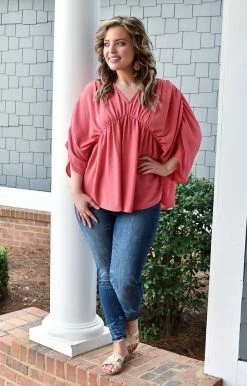 143 Story - TM7516A-PP - 2622 At My Best Top - Rose TOPS