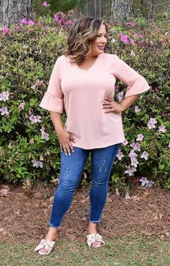 Heimish - BL-ST2306S - 31722 Look Your Way Top - Peach TOPS