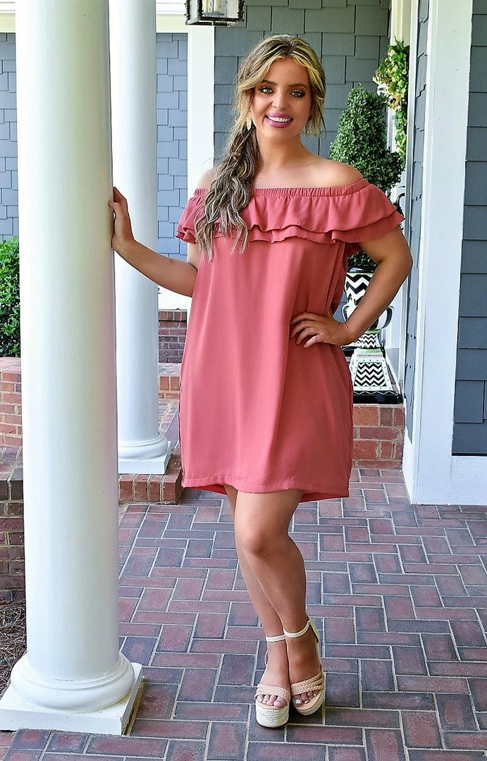 Heimish -D1097 - 5122 Love Lives Here Dress - Salmon DRESSES 2 Heimish -D1097 - 5122 Love Lives Here Dress - Salmon DRESSES