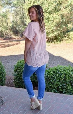 Cotton Bleu - 62777-1 - 21522 Take My Advice Eyelet Top - Peach