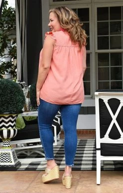 Staccato - 18569PP - 22322 Committed To You Top - Coral TOPS