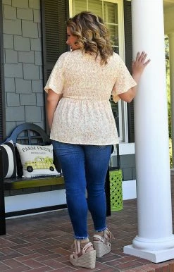 Staccato - 18530PP - 51522 Make Life Easy Floral Top - Peach 6 Staccato - 18530PP - 51522 Make Life Easy Floral Top - Peach