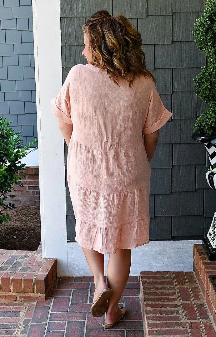 HeySon - ED5064PD - 51922 DRESSES Tell Me Everything Dress - Peach 3 HeySon - ED5064PD - 51922 DRESSES Tell Me Everything Dress - Peach