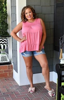 Heimish - BL-ET6648S - 4122 The Girl For You Top - Pink TOPS 7 Heimish - BL-ET6648S - 4122 The Girl For You Top - Pink TOPS